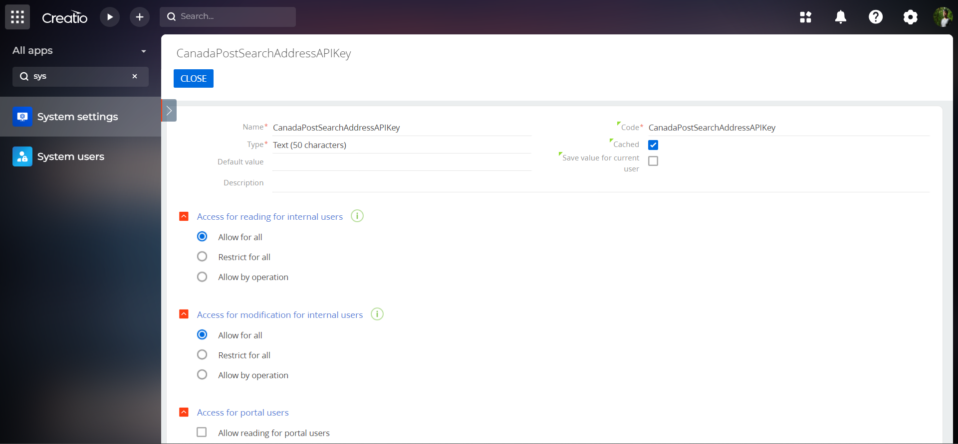 Canada Post Address Complete connector for Creatio Creatio Marketplace